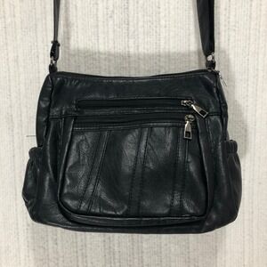 ELDA Faux Leather Crossbody Purse‎ Shoulder Bag with Multiple Zipper Pockets
